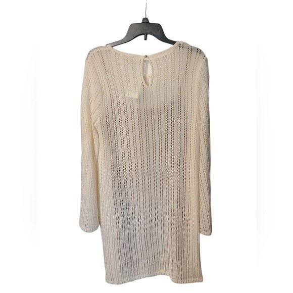 NWT MICHAEL KORS Boho Bell-Sleeve Shift Bone Dress Size L - Picture 1 of 8